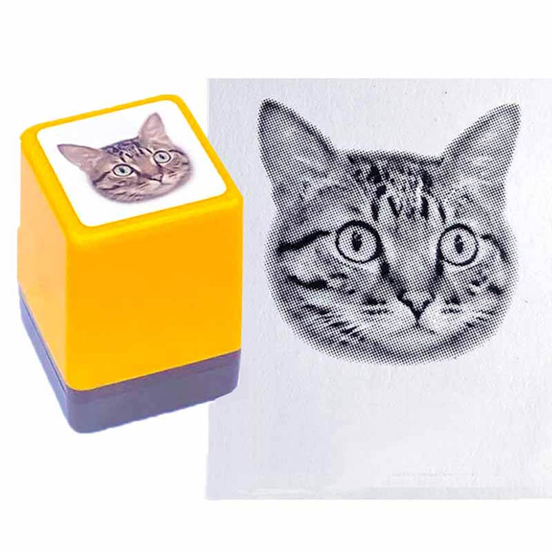Customized Pet Portrait Stamp - Personalized Rubber Stamp for Cat or Dog  Lovers,Custom Portrait Stamp,Custom Ink Stamp,Create Your Own Stamp