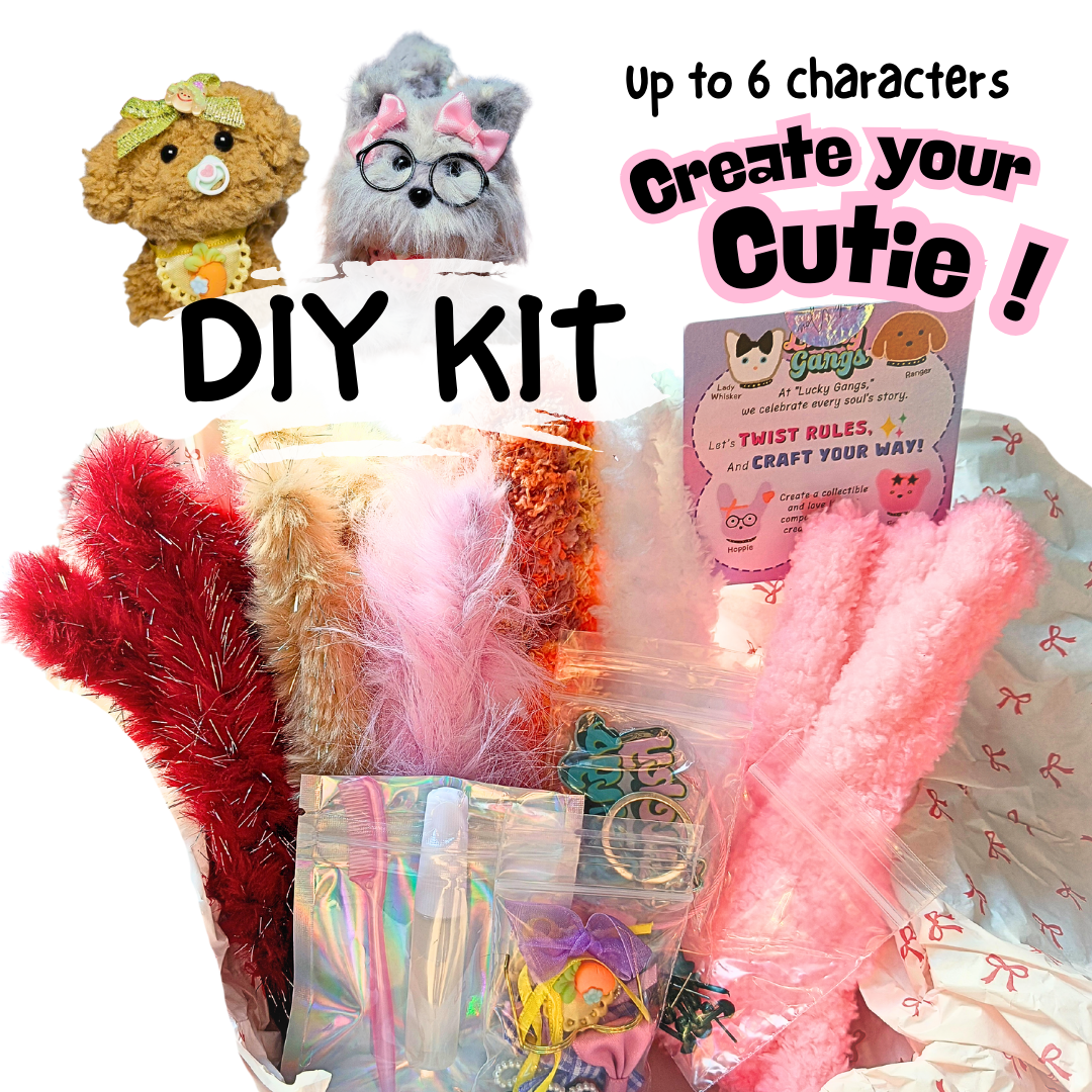 DIY Furry Puppy Kit & Pre-Made Puppies - Trendy Craft Kit As Seen on TikTok