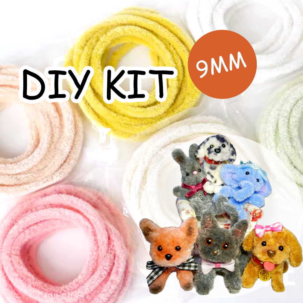 DIY Kit-9mm pipe cleaner Set with Decorations and Coloring Powder – Create Animals and Characters!