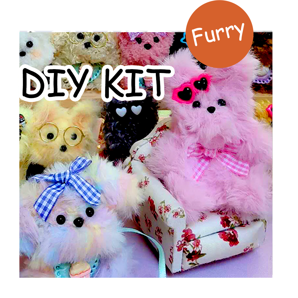 DIY Furry Puppy Kit & Pre-Made Puppies - Trendy Craft Kit As Seen on TikTok