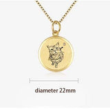 Round with zirconia customization pet photo name necklace gift