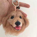 Custom made needle wool felt pet pendant keychain gift