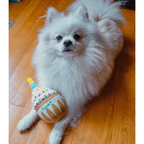 Pet Birthday Gift Paper Cup Cake Plush Toy
