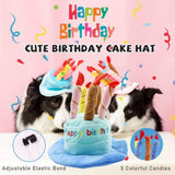 Dog birthday toys plush toys birthday cake headgear (9-piece set)