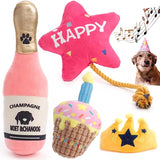 Pet birthday party gifts Champagne cake plush toys