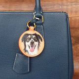 Personalized pet leather carving keychain